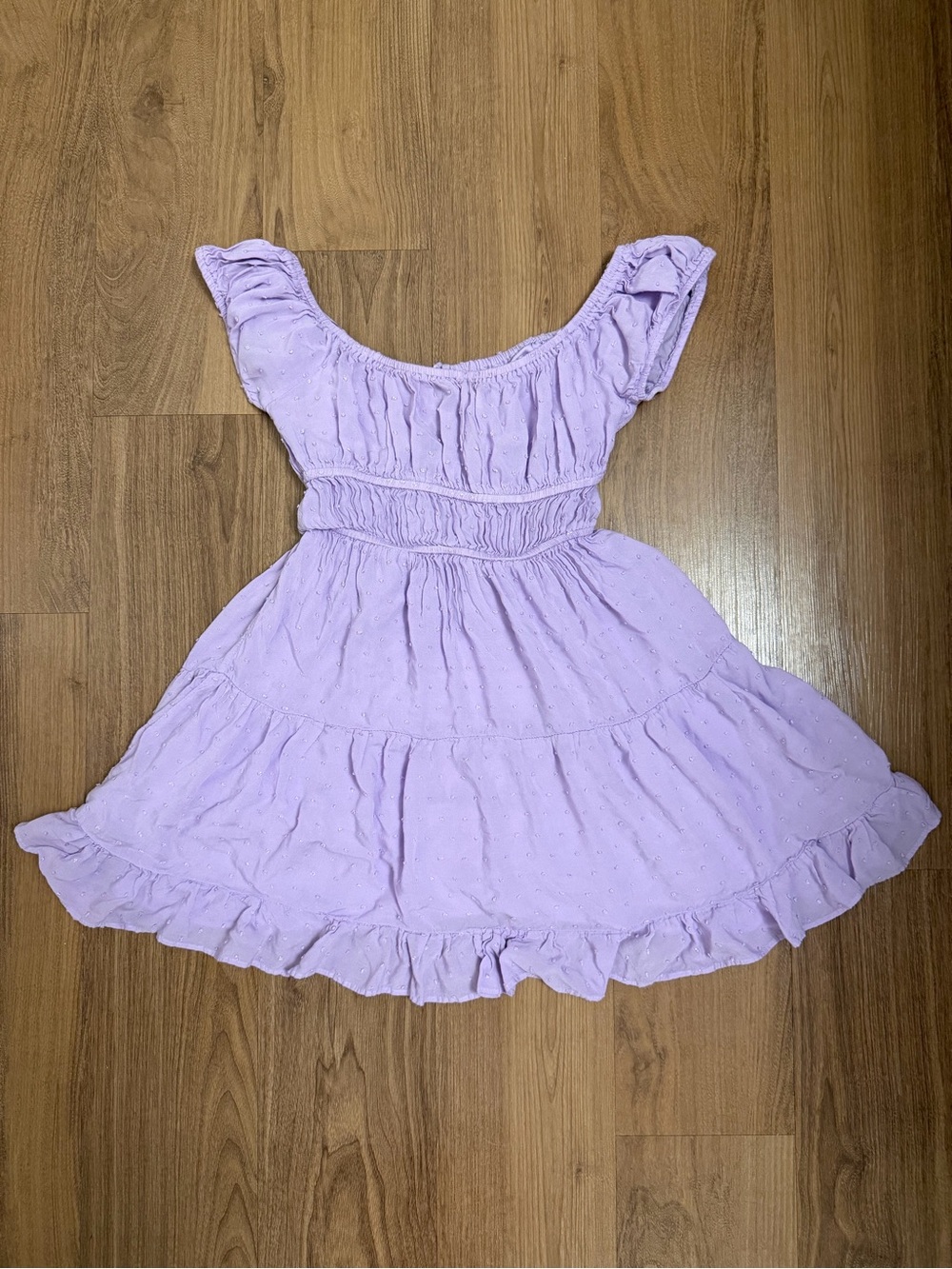 Aeropostale Lavender Polka Dot Babydoll Mini Dress - Picture 3 of 10